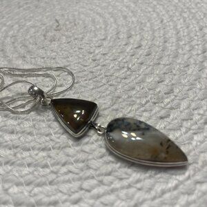 Natural DENDRITE OPAL Handmade Sterling 925 Pendant/Chain #660D